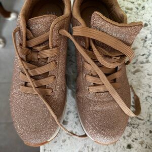 Skechers Kids Rose Gold Glitter Lace-Up Sneakers